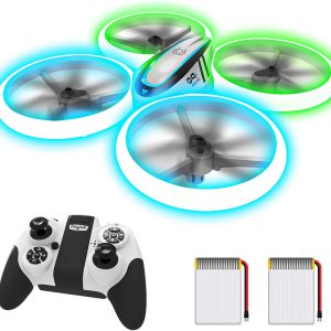 Q9s Drones for Kids,RC Drone with Altitude Hold and Headless Mode,Quadcopter with Blue&Green Light,Propeller Full Protect,2 Batteries and Remote Control,Easy to fly Kids Gifts Toys for Boys and Girls
